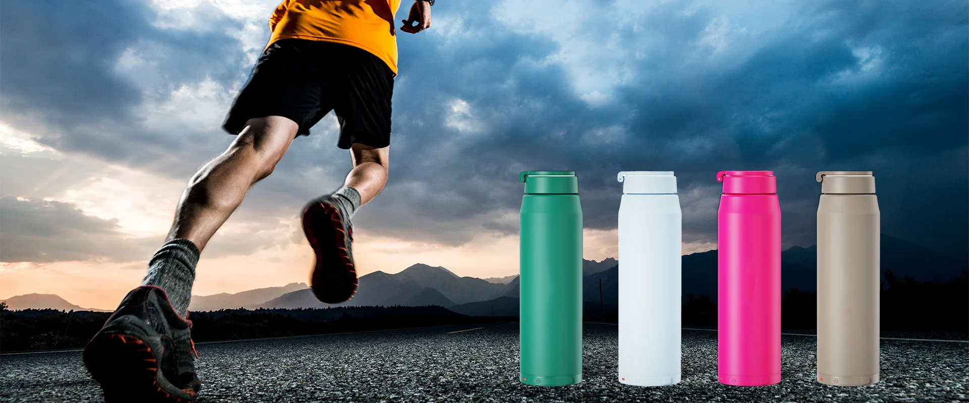 Bouteille d'eau intelligente GERING 700 ml avec station de recharge sans fil et couvercle magnétique